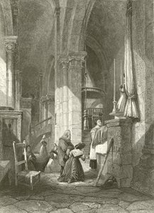 Kerk van Polignac, Auvergne door James Duffield Harding
