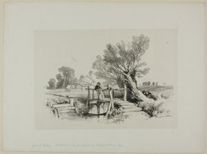 Landschap met vissende jongen
