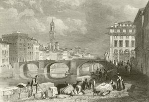 De Brug van Santa Trinita door James Duffield Harding