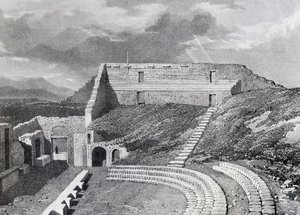 Tragisch theater, 1828 door James Duffield Harding