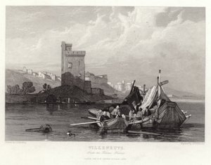 Villeneuve vanaf de Rhône door James Duffield Harding