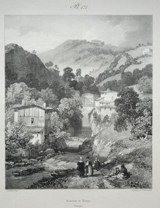 Pittoreske en romantische reizen in het oude Frankrijk. Auvergne: Watervallen van Thiers