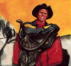 Cowboy met zijn zadel