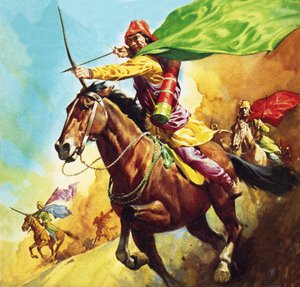 Parthische strijder bij de slag van Carrhae in 53 v.Chr. door James Edwin McConnell