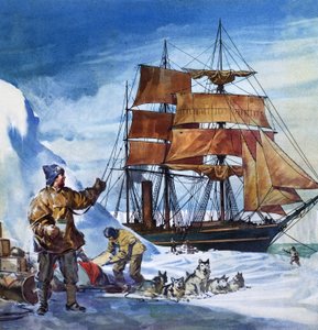De Terra Nova in Antarctica (gouache op papier) door James Edwin McConnell