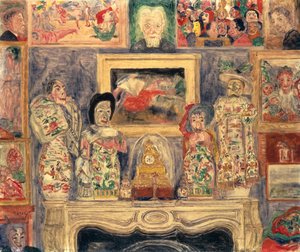Interieur met drie portretten door James Ensor