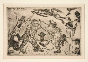 De woede, uit de portfolio Les p?ch?s capitaux (De Dodelijke Zonden) door James Ensor
