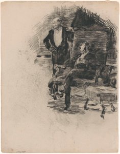 Zittende en staande heer door James Ensor
