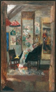 Skelet kijkt naar chinoiserieën, 1885 door James Ensor