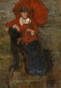 De Dame met Rode Parasol