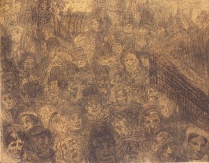 De Levendige en de Stralende: De Intocht van Christus in Jeruzalem door James Ensor