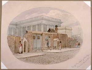 Montague House muur, British Museum, Londen, 1852 door James Findlay