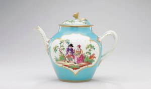 Worcester theepot en deksel, ca. 1770