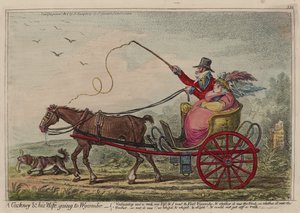Een Cockney en zijn vrouw op weg naar Wycombe door James Gillray