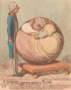 Een bol, projecterend tegen een vlak, 3 januari 1792 door James Gillray