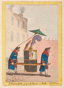Een moderne Belle op weg naar de Kamers in Bath