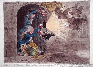 Vleermuizen vangen door James Gillray