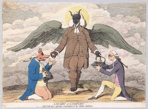 Kruimels van Troost, of Oude Orthodox herstelt Troost aan zijn Gevallen Kinderen door James Gillray