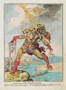 "Vernietiging van de Franse kolos", gepubliceerd door Hannah Humphrey door James Gillray