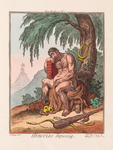 Hercules Rustend, uitgegeven 1799 door James Gillray
