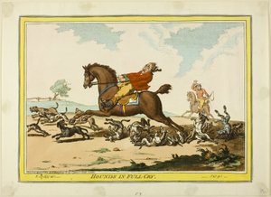 Honden in volle schreeuw door James Gillray