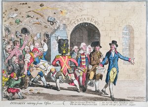 Integriteit trekt zich terug uit het ambt, gepubliceerd door Hannah Humphrey in 1801