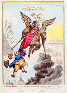 Le Diable-Boiteux, of De Duivel op Twee Stokken die John Bull naar het Beloofde Land Brengt, gepubliceerd door Hannah Humphrey in 1806