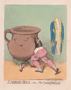 Lubbers Hole, alias The Crackd Jordan door James Gillray