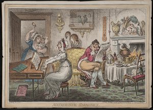 Huwelijkse Harmonieën, uitgegeven door Hannah Humphrey, 1805 door James Gillray