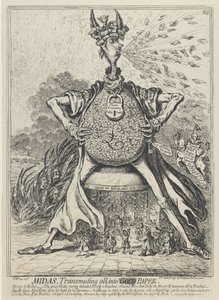 Midas, Alles in Goud Veranderend, 1797 door James Gillray