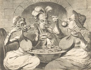 Monsterachtige Krop bij een Nieuw Coalitiefeest door James Gillray