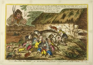 Meer varkens dan spenen door James Gillray