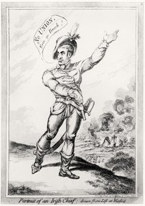 Portret van een Ierse Hoofdman, getekend naar het leven in Wexford, uitgegeven door H. Humphrey, 10 juli 1798