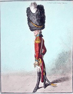 Portret van een officier, uitgegeven door Hannah Humphrey in 1800 door James Gillray
