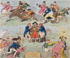 Sans-Culottes voeden Europa met het brood van vrijheid, gepubliceerd door Hannah Humphrey in 1793