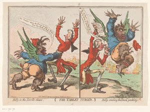 Spotprent op William Pitt en Charles Fox, 1797
