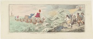 Spotprent op de Franse plannen voor een invasie van Engeland, 1798 door James Gillray