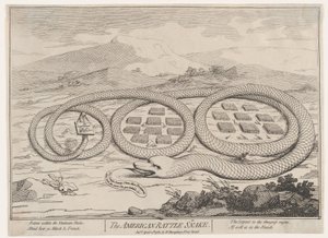 De Amerikaanse Ratel Slang, 12 april 1782 door James Gillray.