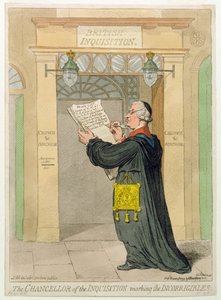 De kanselier van de inquisitie markeert de onverbeterlijken, uitgegeven door Hannah Humphrey in 1793