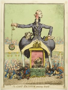 De gigantische Factotum amuseert zich door James Gillray