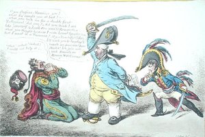De grootmoedige minister die de Pruisische trouweloosheid bestraft, uitgegeven door Hannah Humphrey in 1806