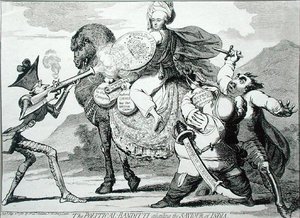 De Politieke Bandieten die de Redder van India Aanvallen door James Gillray