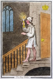 De Slaapwandelaar, uitgegeven door Hannah Humphrey in 1795 (handgekleurde ets)