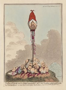 De Boom van Vrijheid Moet Onmiddellijk Geplant Worden, uitgegeven 1797 (handgekleurde gravure)