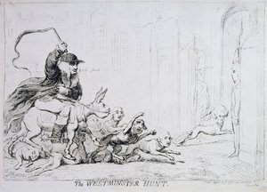 De Westminster Hunt, uitgegeven in 1788 door James Gillray