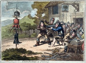 Verenigde Ieren in training, uitgegeven door Hannah Humphrey, 1798