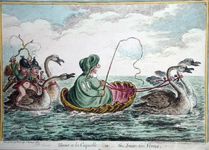 Venus à la Coquelle, of De Zwanenmeer Venus door James Gillray