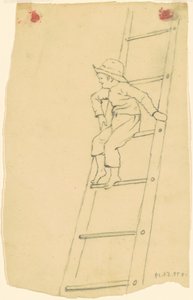 Jongen op een ladder