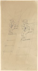 Studies van een Jongen op een Ladder door James Goodwyn Clonney