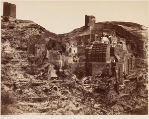 Klooster van Mar Saba, ca. 1855 (foto) door James Graham